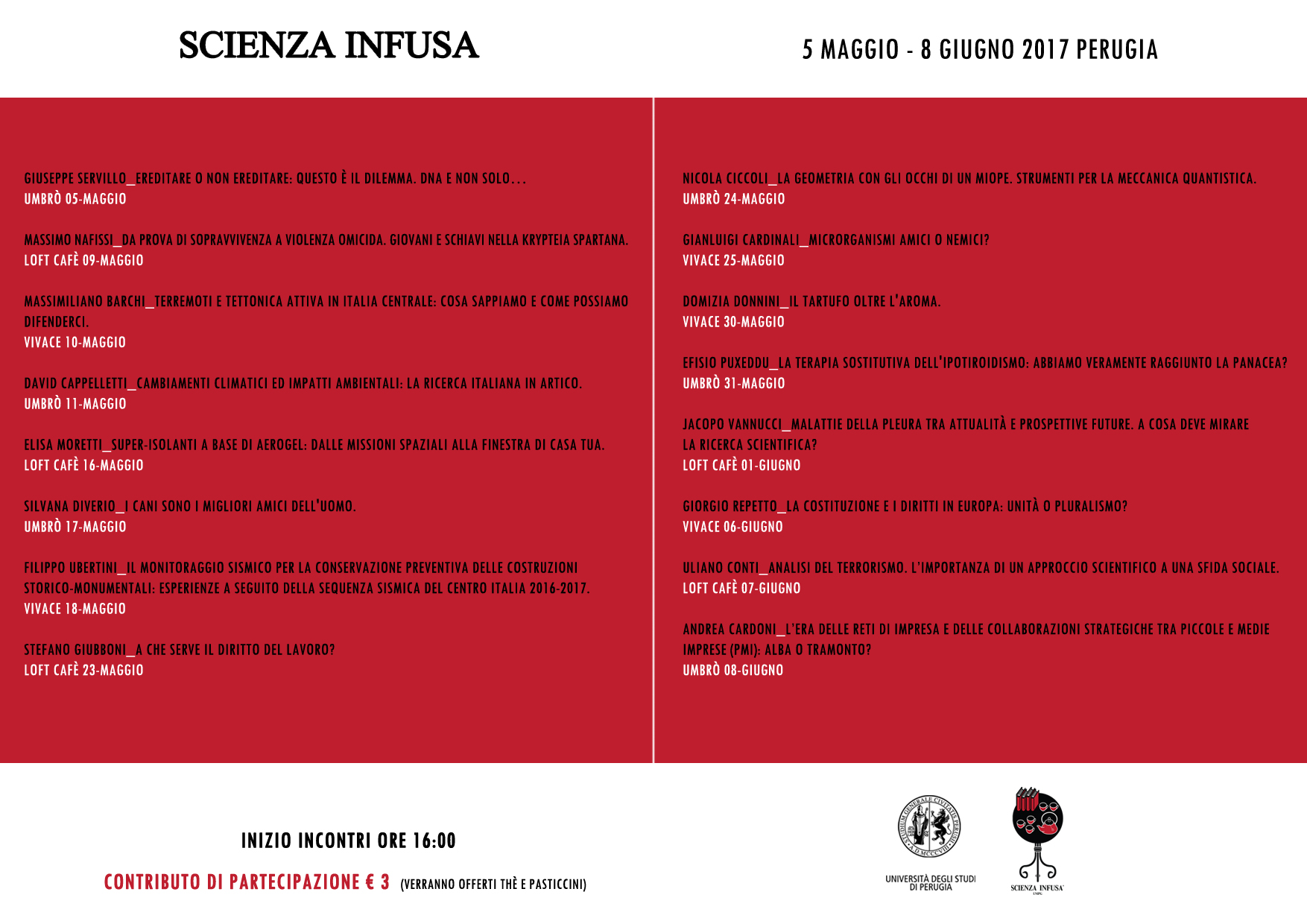 prog incontri scienze infusa